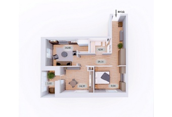 2-комнатная квартира 65,18 м²